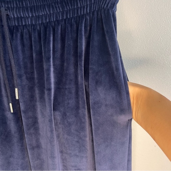 NWT Pink Womens Velvet Heritage Pull On Pants Blue Drawstring Loungewear Sz L - Picture 3 of 13